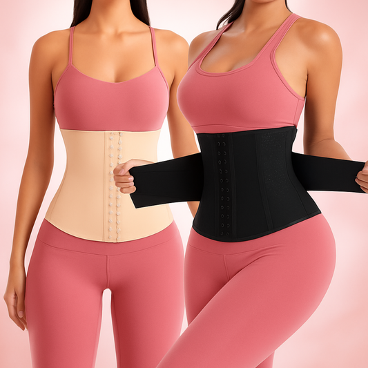 Gaine en Latex à Double Ceinture – Silhouette Sculptée.